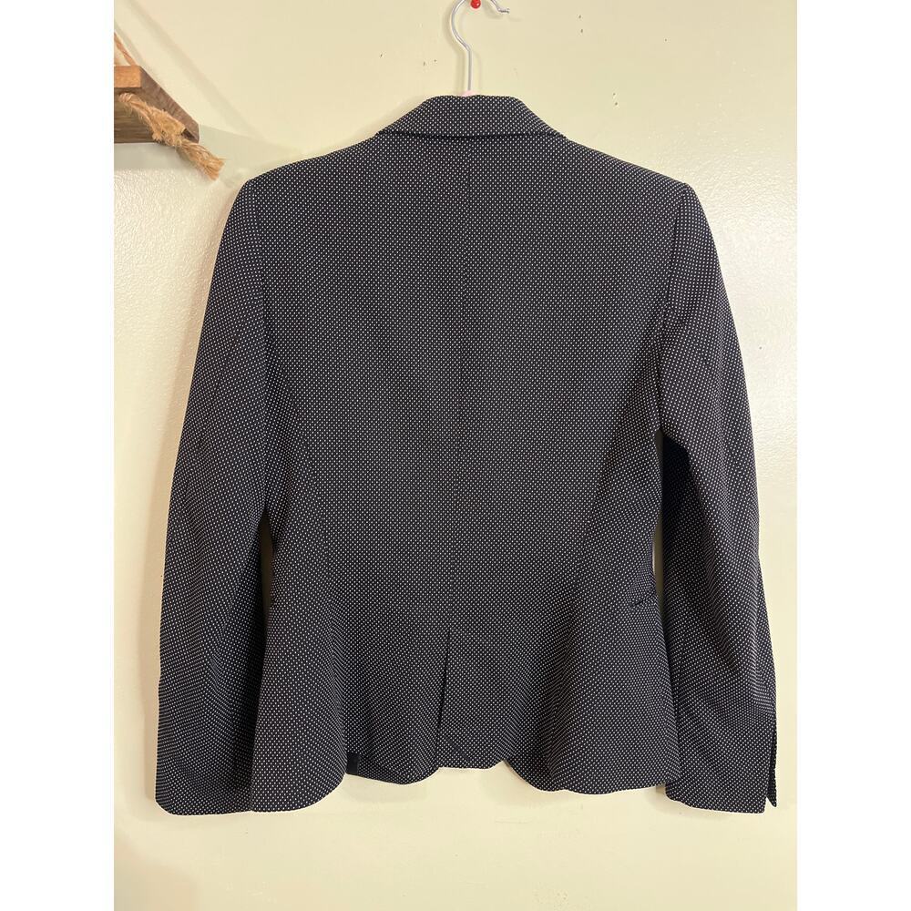 ZARA Woman’s Textured Weave Suit Jacket Blazer, Black/White polka dot, Size 4 - Picture 4 of 13